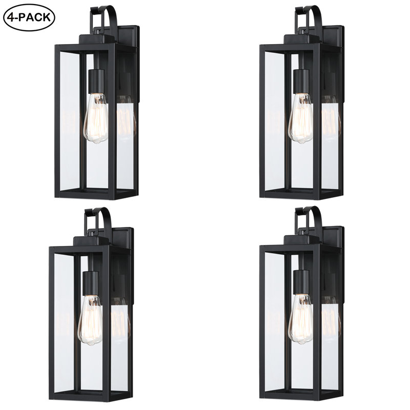 Outdoor Wall Light with Black finish, 17.75"H x 6"W x 7.8"D