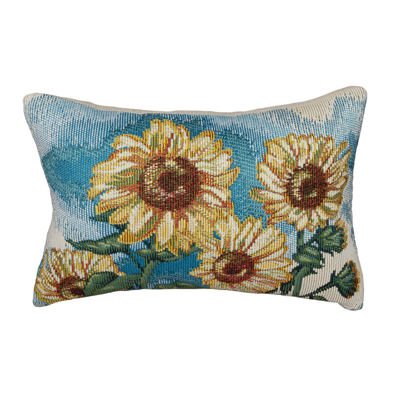  Polyester Lumbar Rectangular Indoor/Outdoor Pillow Cover and Insert, Height 18" x Width 12"