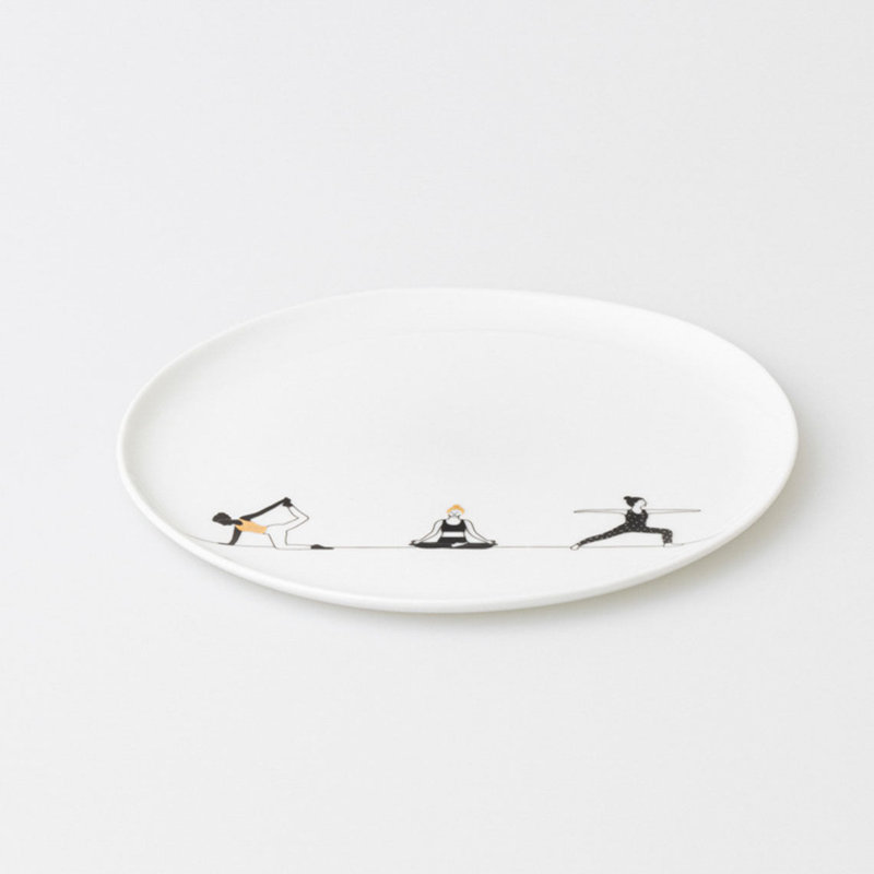 Assiette en porcelaine avec motif de yoga Hobby - 6 po