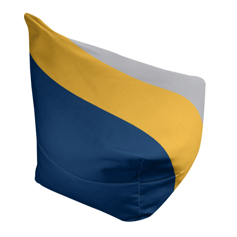 Indiana Bean Bag Cover, 2" x 38" x 42", Navy Blue/Gold/Cool Gray