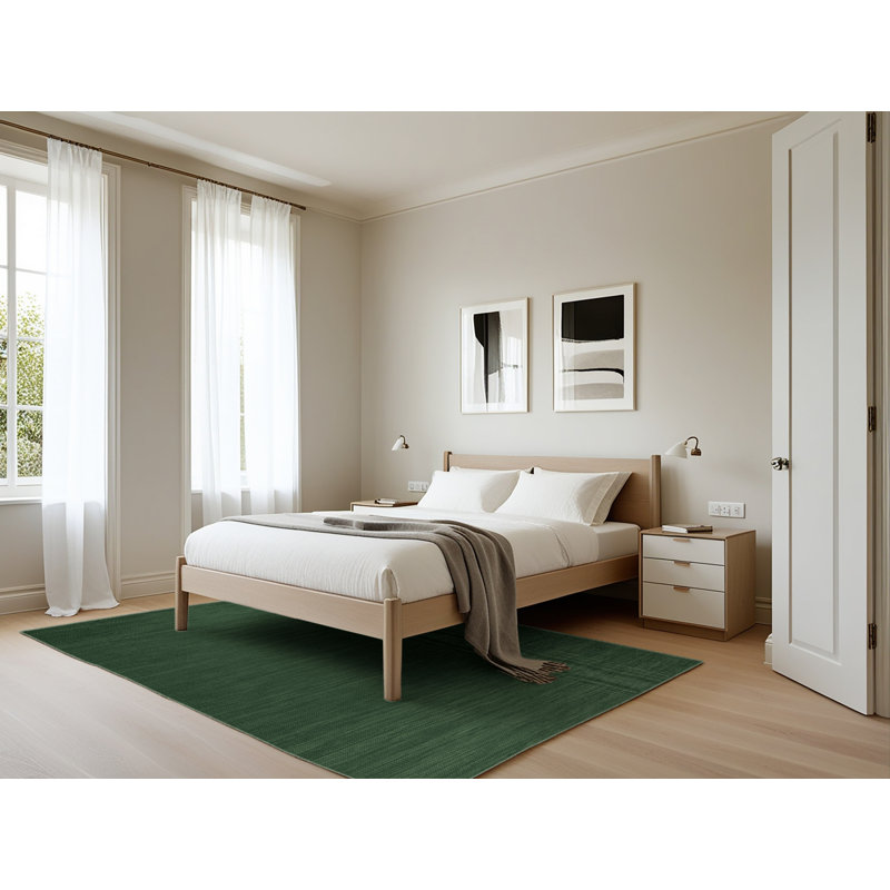 Tapis vert uni lavable à la machine, Rectangle 5 pi x 7 pi