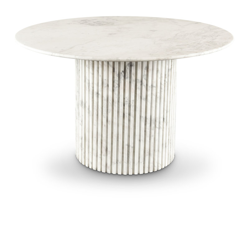 Genoa Jamary Dining Table, White Marble