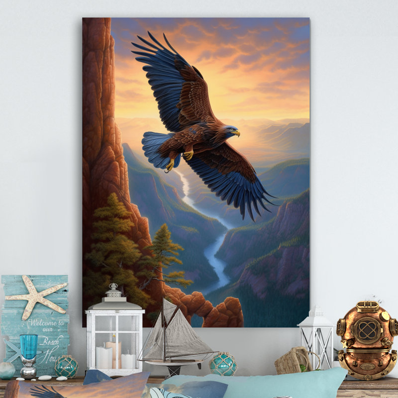 «Kersam Flight of the Eagle I» - reproduction d'art non encadrée sur métal, H 32 po x l 24 po x P 1 po