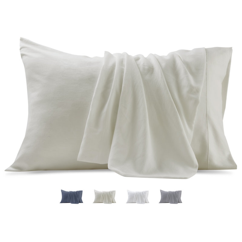 Soft Twill Microfiber Fabric Pillowcases Set, Queen Pillowcase, Beige