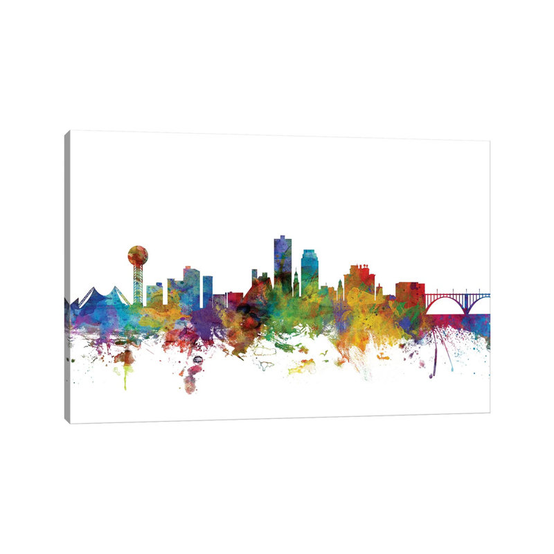 Knoxville, Tennessee Skyline by Michael Tompsett - 1 Piece Wrapped Canvas Wall Art, 152.5 cm H x 101.5 cm W