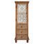 Armoire de rangement rustique en bois avec porte à découpes florales et rangement à 3 tiroirs