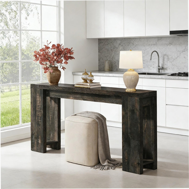 Console moderne de style campagnard, conception peu encombrante avec panneau de particules E1 durable, parfaite pour les vestibules et les salons.