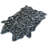Faux Bison Skin Fur Shag Area Rug in Black and Beige-95756287