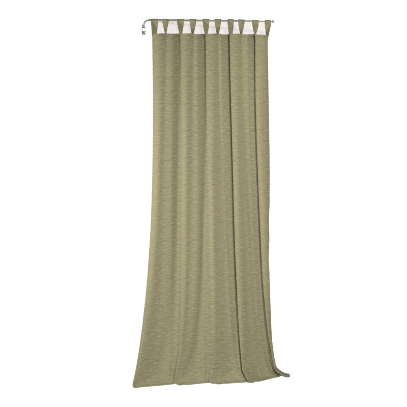 Polyacrylic Opaque Tab Top Curtain Panel, 132cm Width x 335cm Drop, Ocher
