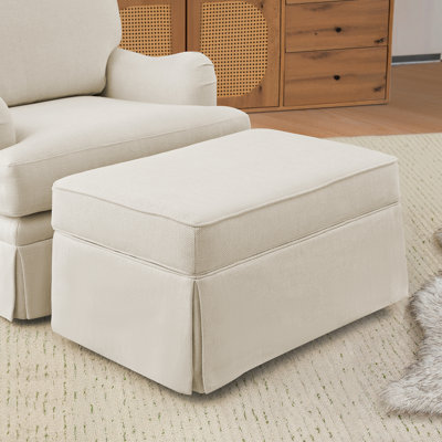30.3'' W Skirted Upholstered Storage Ottoman