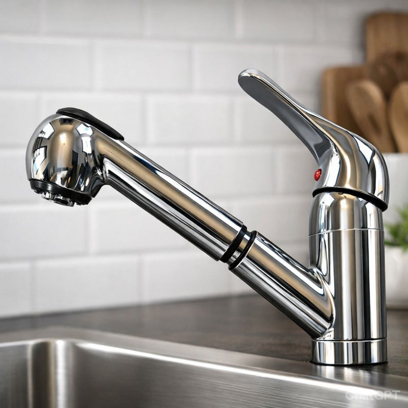 Single Handle Kitchen Faucet In Chrome Finish