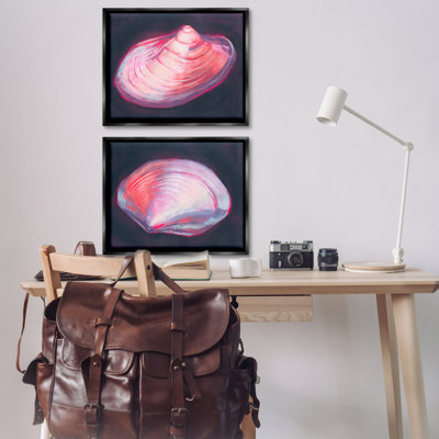 «Pink Clam Shells», ensemble de 2 toiles flottantes encadrées par Grace Popp