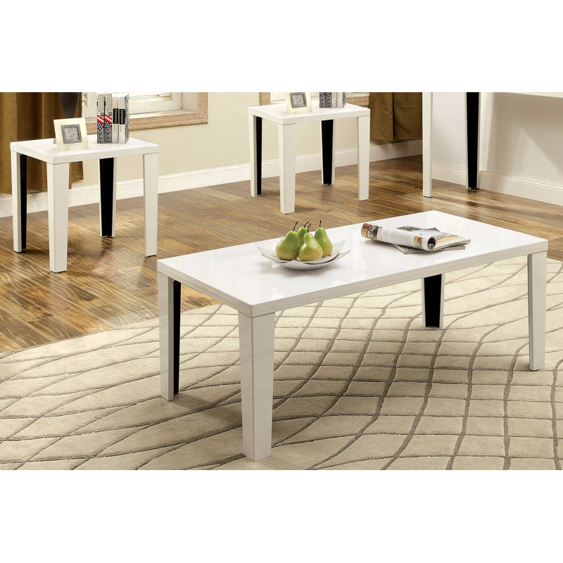 Ensemble de tables basses 3 pièces Latanya, Blanc