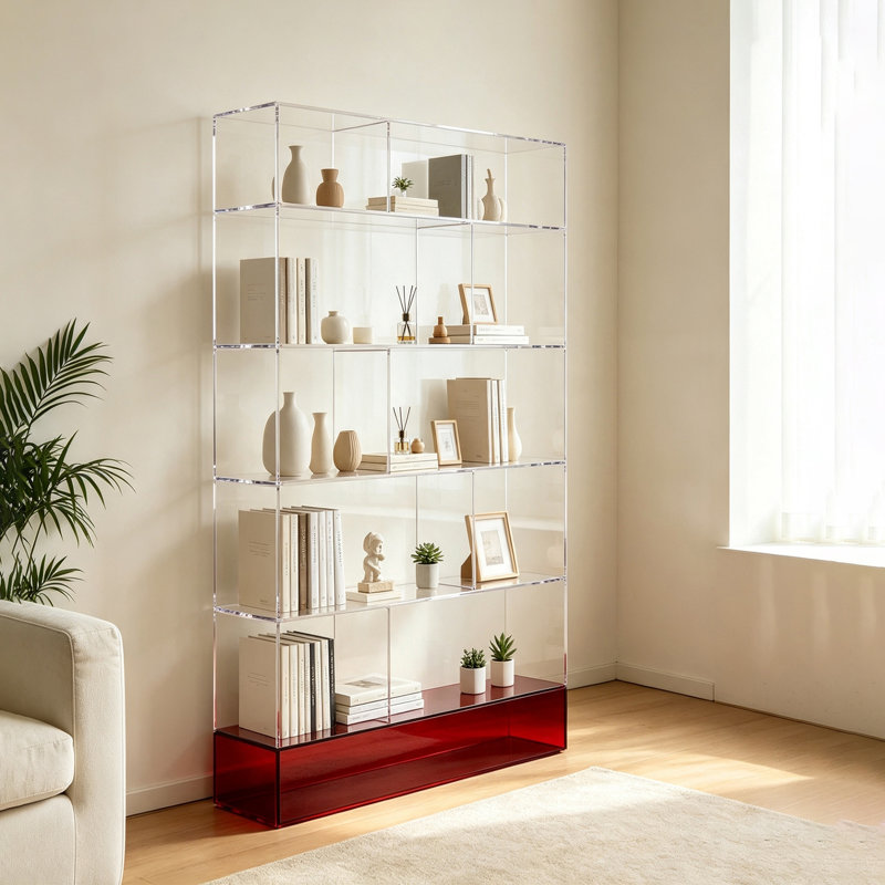 Tablette de rangement élégante en acrylique, H 62,99 po x l 31,5 po x P 11,81 po