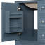 Meuble-lavabo 24 po avec lavabo et tiroirs, meuble-lavabo autoportant gris-bleu avec plateau en céramique et tablettes de rangement, panneau de fibres à densité moyenne et base en bois massif, meuble-lavabo moderne pour les petites salles de bain-379635327