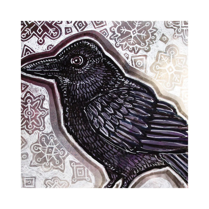 Crow in Winter 1 Piece Wrapped Canvas Painting