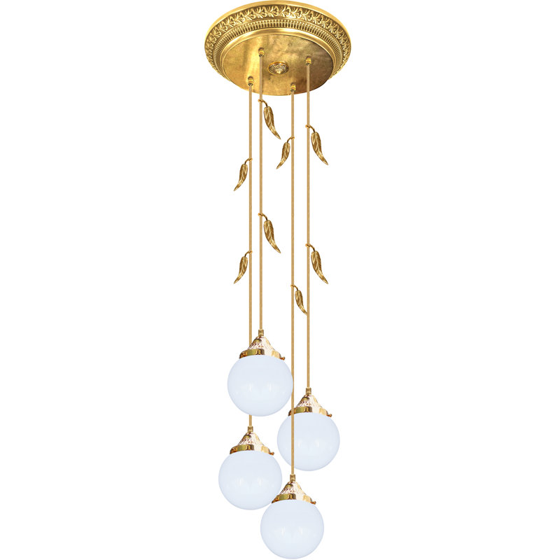 Esko 4 - Light Candle Style LED Chandelier, Bright Gold