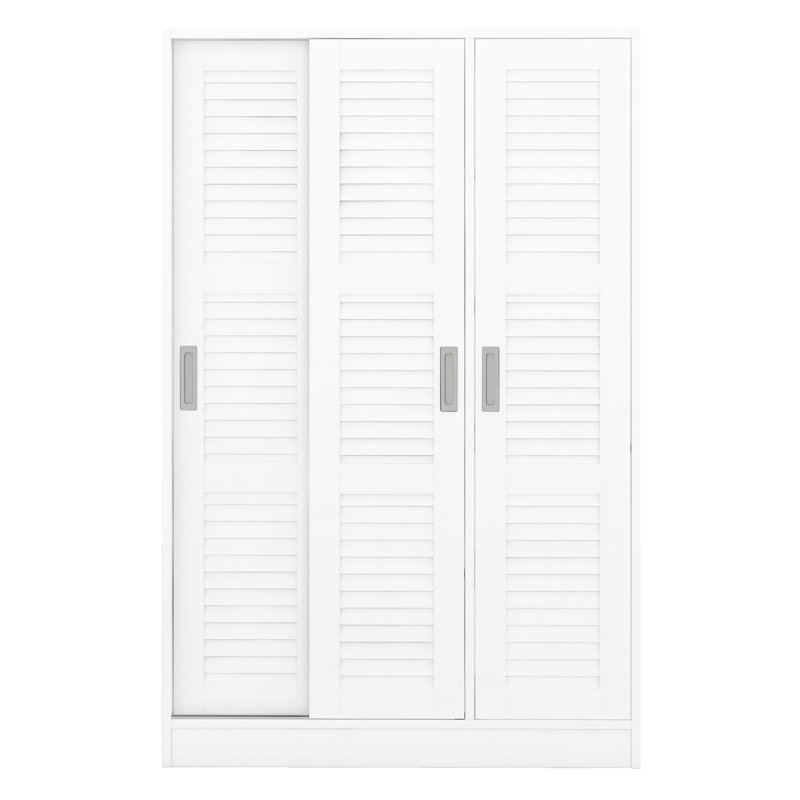 Armoire moderne à 3 portes avec rangement sur tablette, blanc