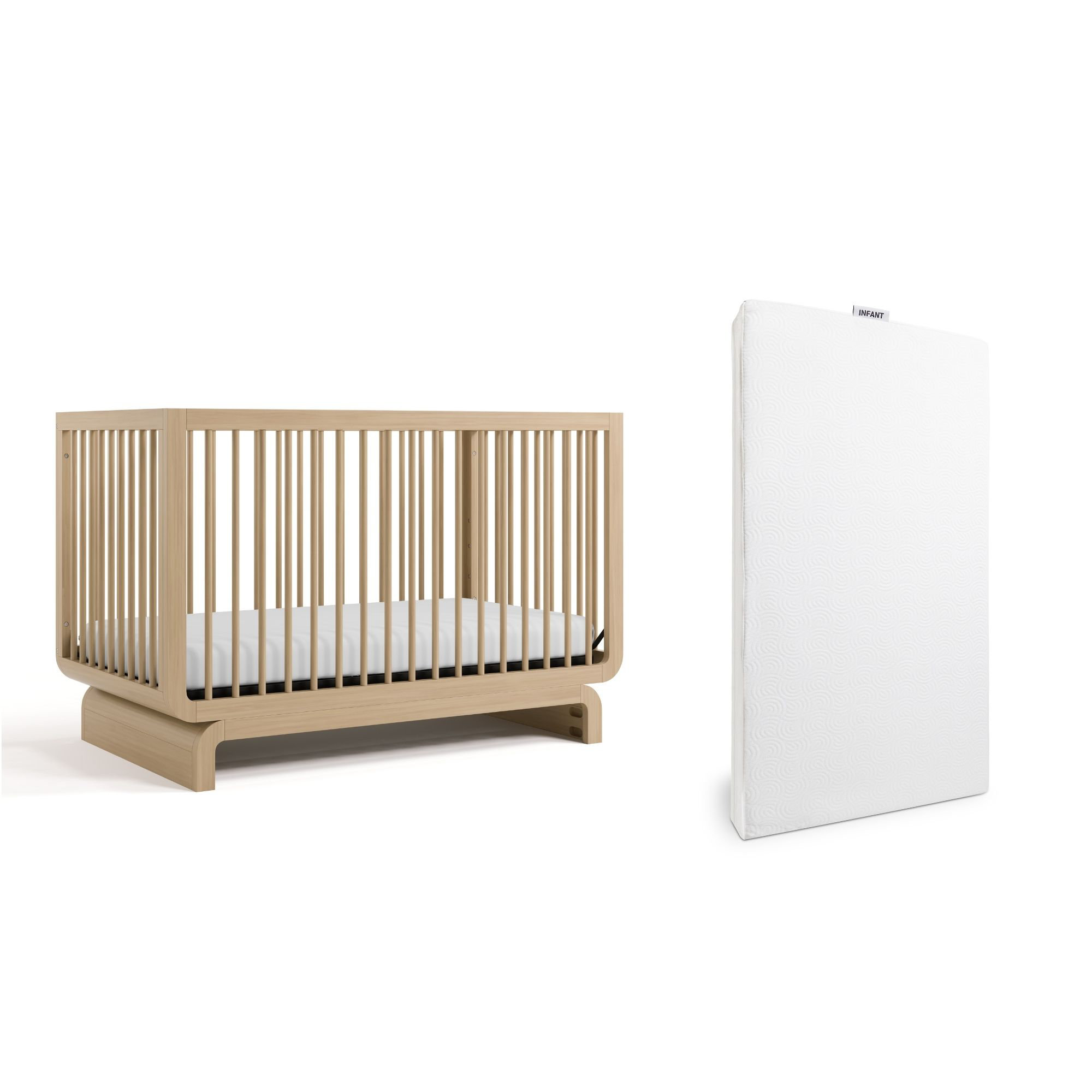 Santorini 5-In-1 Convertible Crib, Crib + Mattress, Driftwood
