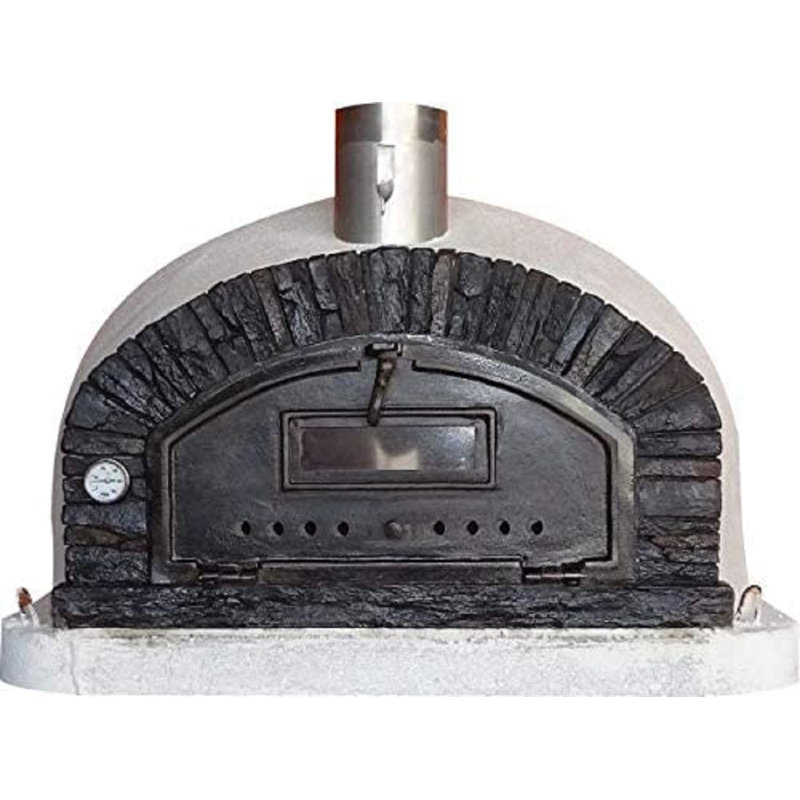 Four à pizza Brick encastré au bois en noir et blanc