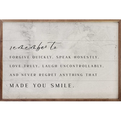 " Made You Smile Whitewash "