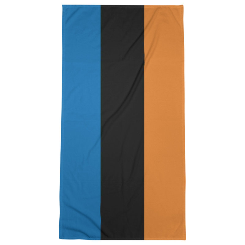 Lightweight Bath Towel, Blue/Black/Orange