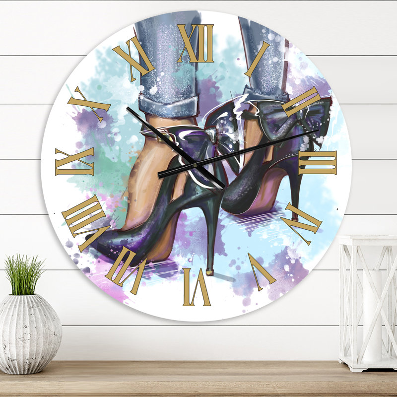 Lumineuses chaussures colorées et tendance - Horloge murale moderne, Petit
