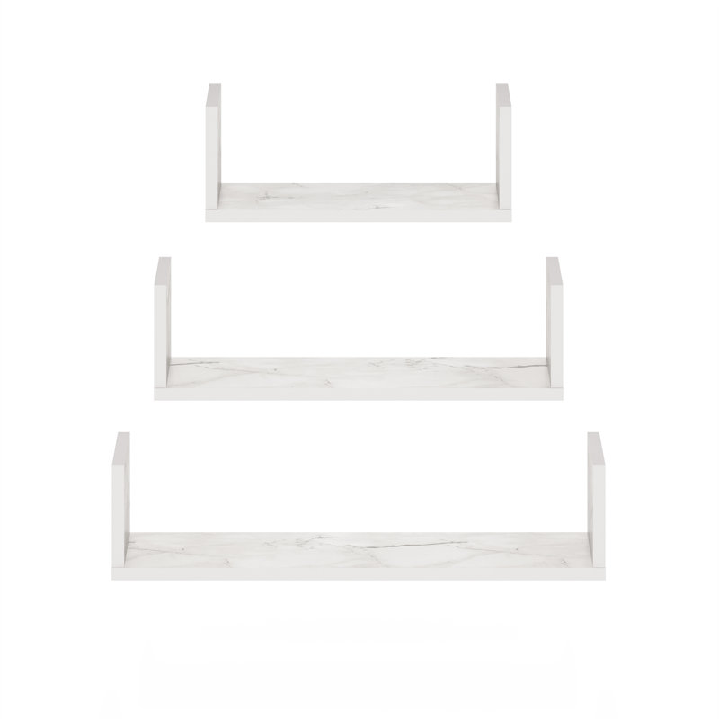 Meryn 3 Piece Wall Mounted Floating Shelf with Invisible Brackets