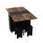 Extendable and Foldable Dining Table Set with 4 Stools and Wheels