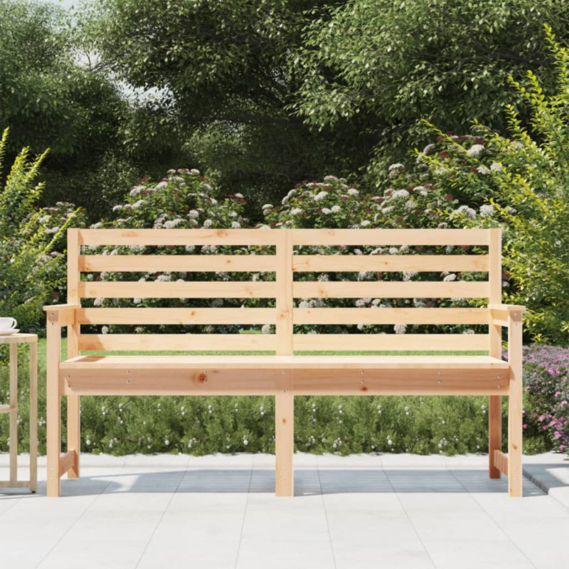 Franklinville Solid Wood Outdoor Bench, Natural