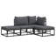  Garden Sofa Set With Cushion 4 Pcs Black Aluminium