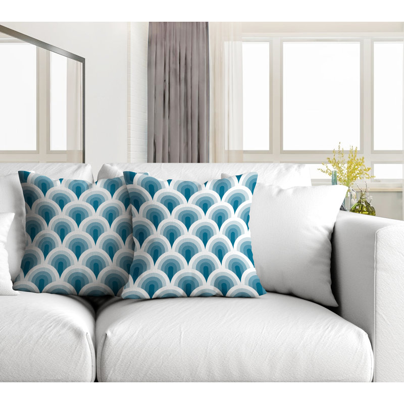  Coussin décoratif intérieur / extérieur, L 15 po x H 15 po, Turquoise