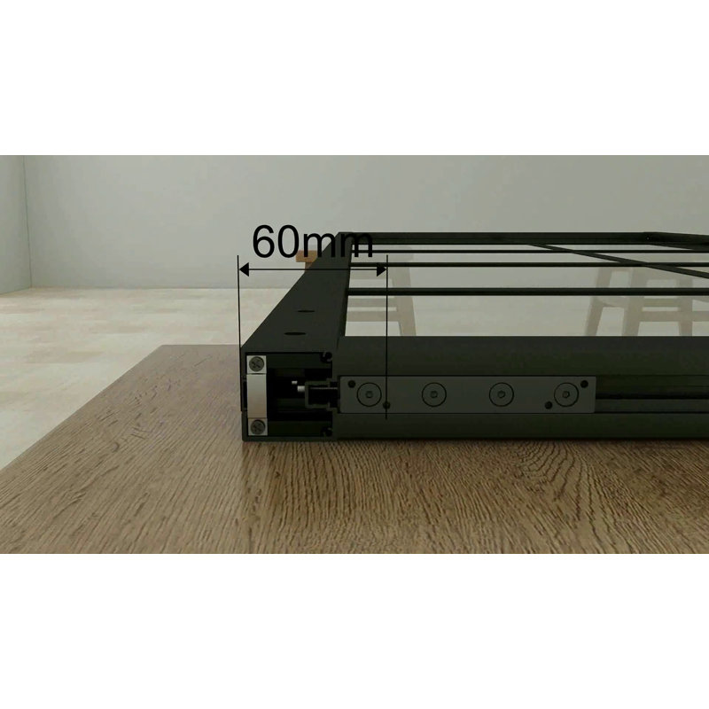 36" x 84" Clear Tempered Glass Sliding Barn Door with Black Aluminum Frame