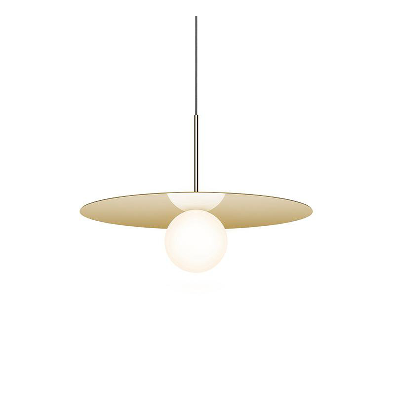 Luminaire suspendu à disque Bola, Laiton, H 13 po x l 12 po x P 12 po