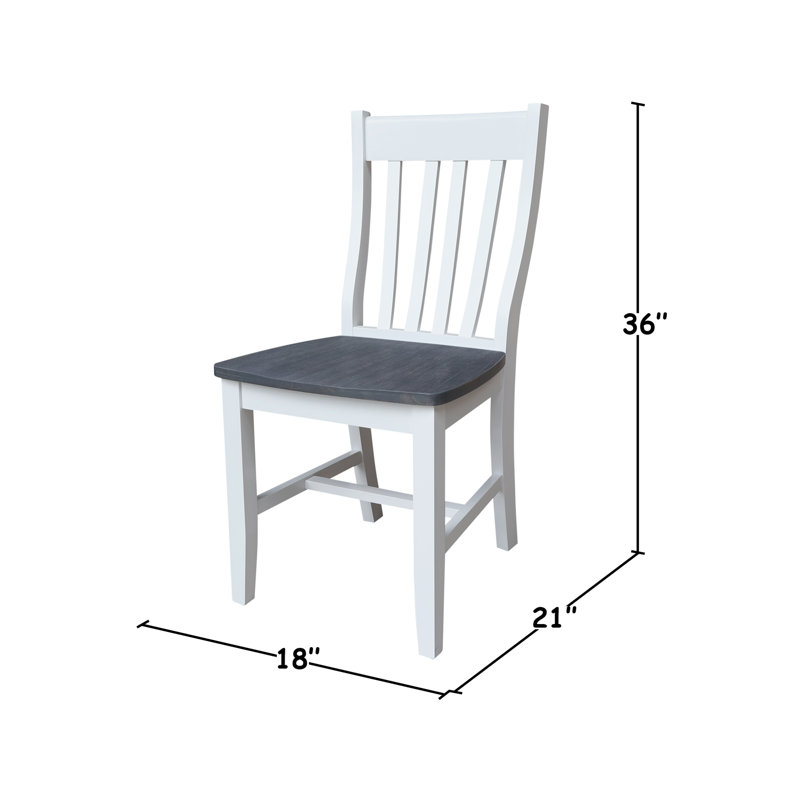 Decovello Traditional Solid Wood Dining Chair, White/Heather Gray
