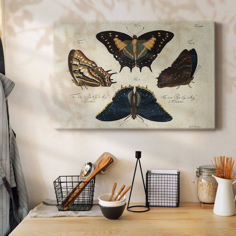 «Crackled Butterflies IV», toile tendue avec châssis, H 12 po x l 18 po