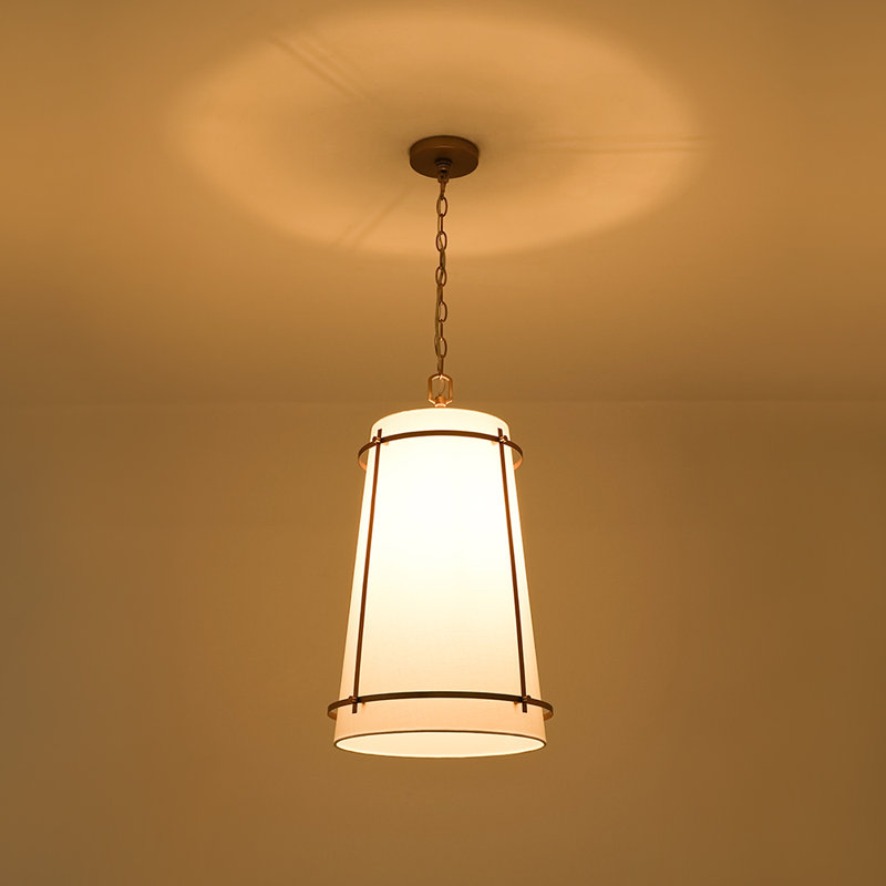 Luminaire suspendu conique 1 lumière avec abat-jour en tissu 1 lumière