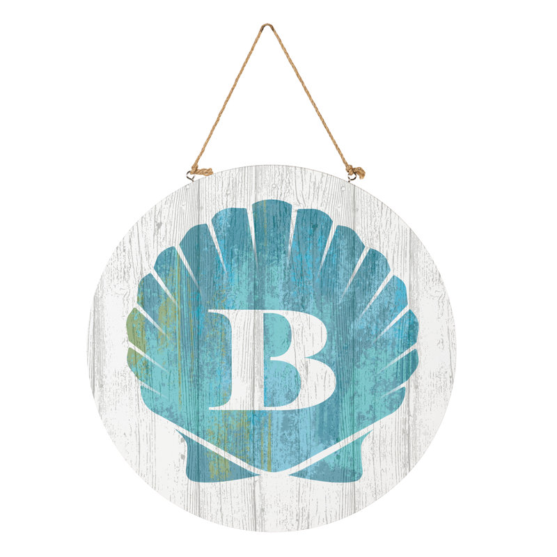 Monogramme de coquille décorative de porte côtière 18 po B B