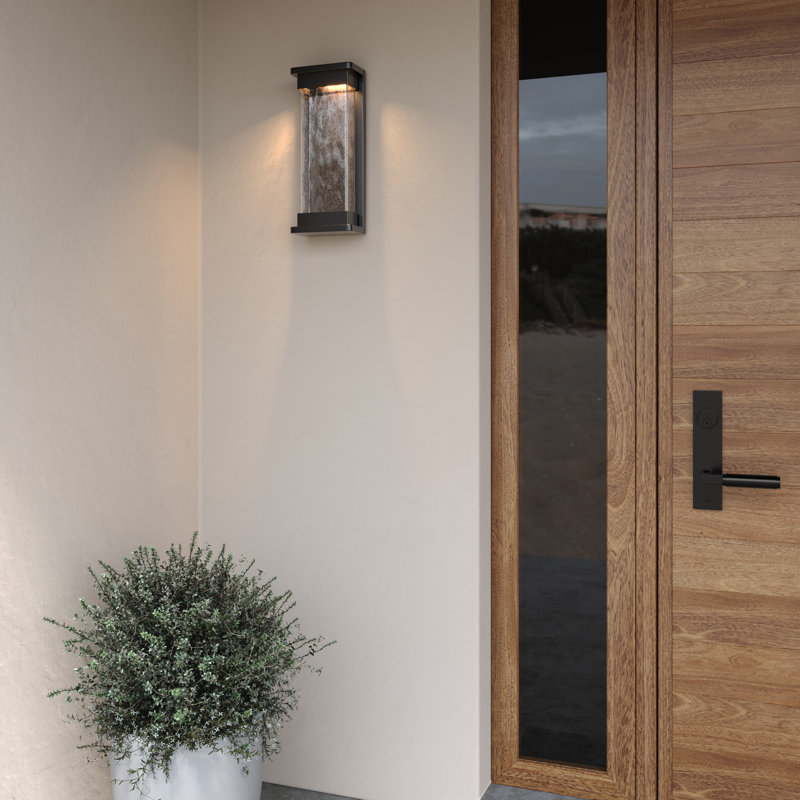 Grande applique murale en aluminium 15,94 pouces DEL, Noir thermolaqué, H 15,94 po x l 6,5 po x P 6,5 po