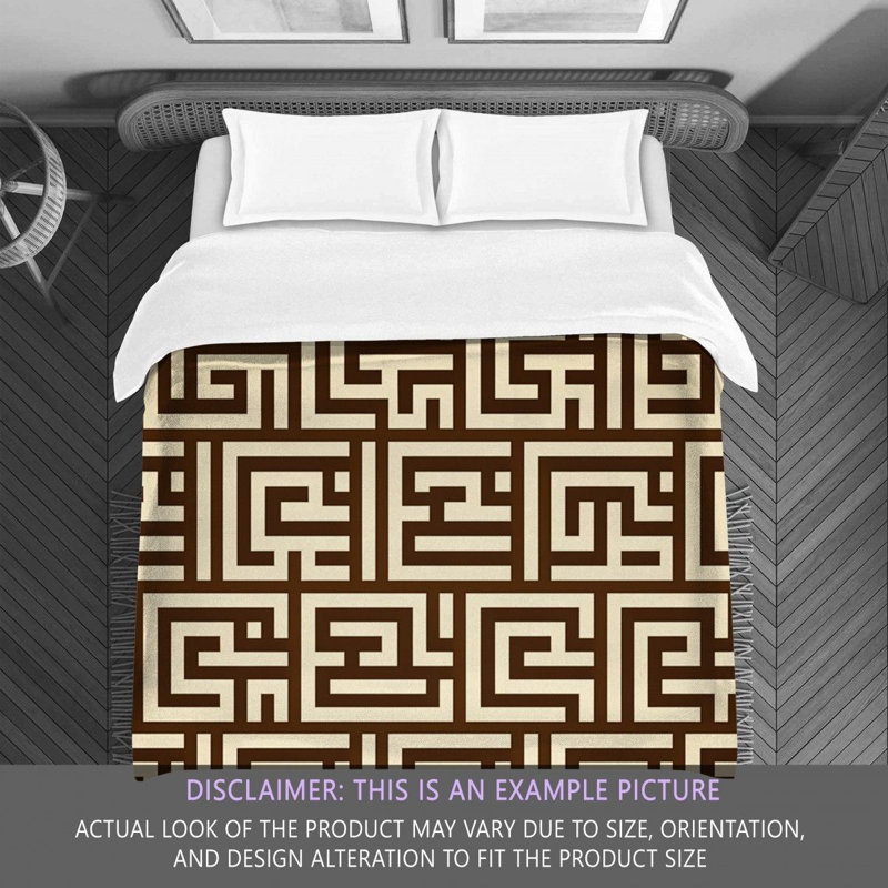 Polyester Comforter, Brown/Beige Geometric, Twin Extra Long Comforter