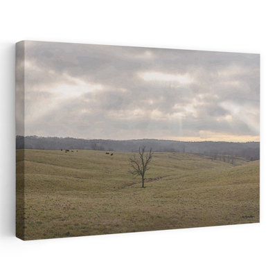«Rays Shining Down» - art contemporain ciel couvert de Rolling Hills Lone Tree