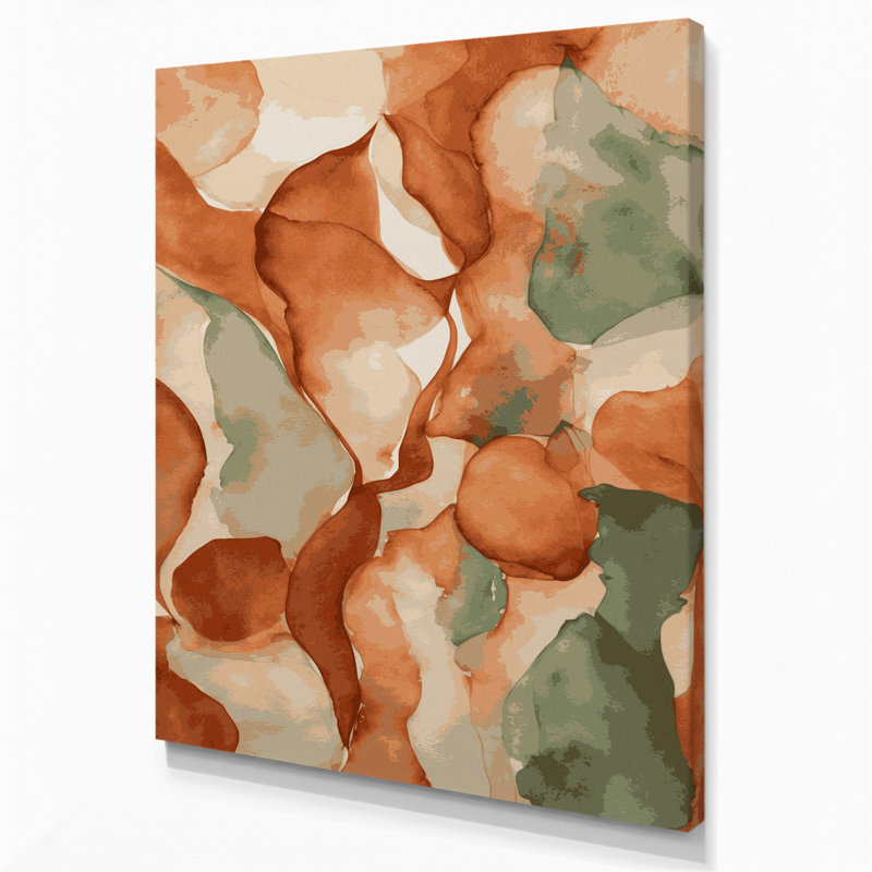 Abstrait aquarelle 81, art mural sur toile brune, H 14 po x l 11 po