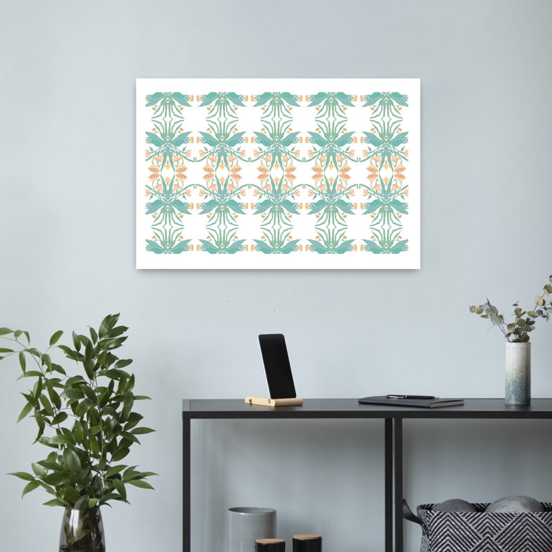 Art contemporain avec fleur printanière, H 16 po x l 24 po