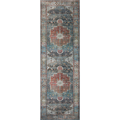 Loloi Margot Ocean/Brick Area Rug feat. CloudPile