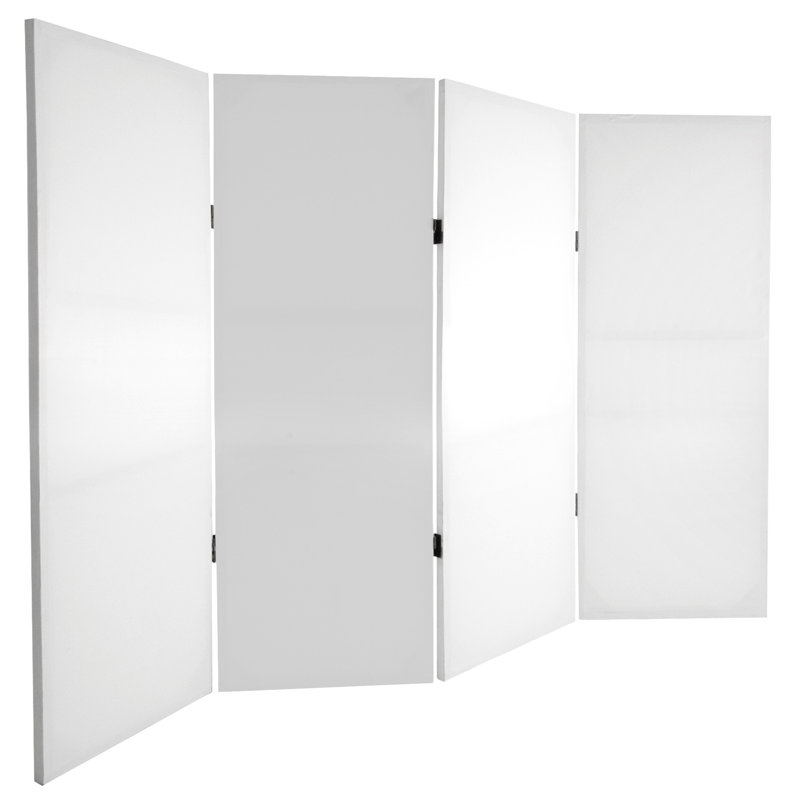 Amanveer 3 Ft. Short Canvas Folding Screen, 4 Panel