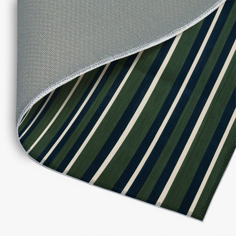 Tapis intérieur / extérieur vert HorizontalStripes, Rectangulaire 2 pi x 3 pi