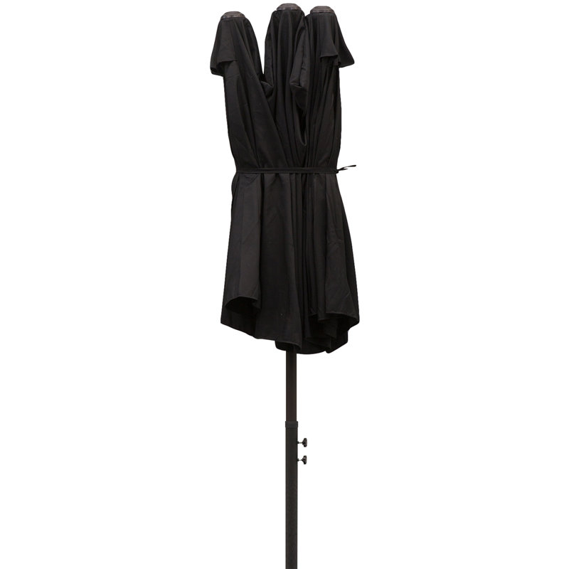 Outsunny 4.6m Large Garden Parasol Double, Black
