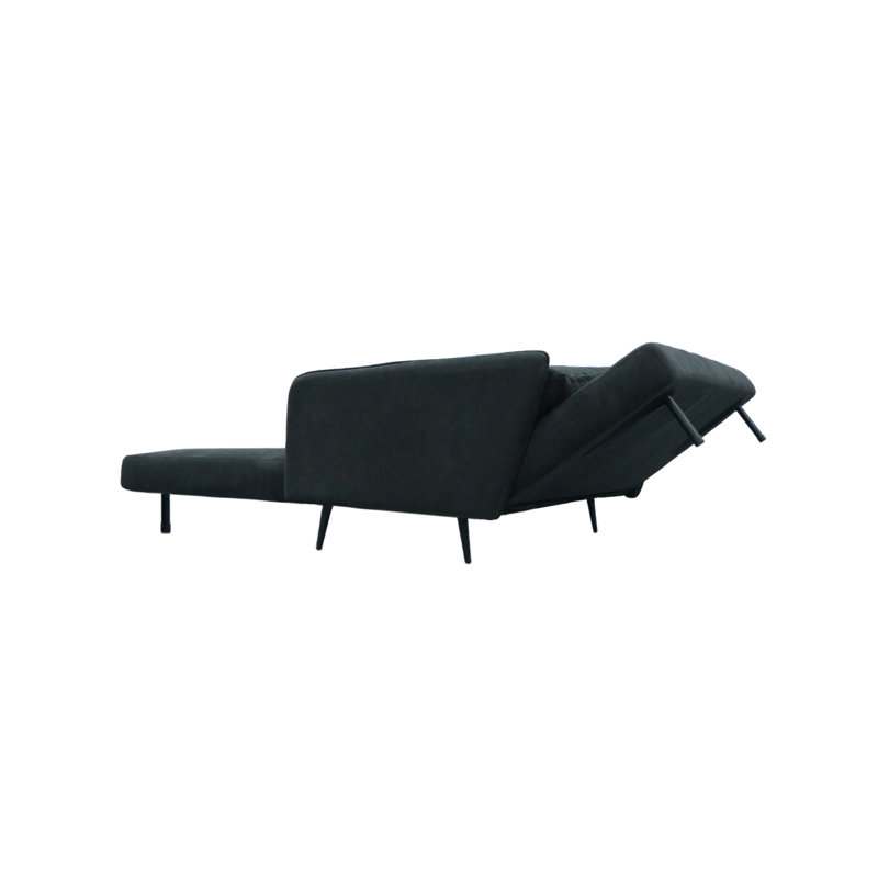 Canapé-lit convertible de 61 po de largeur: tissu noir, tissu de décoration intérieure: canapé-lit, pratique