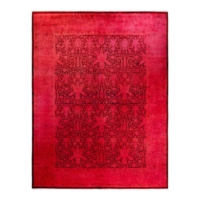 Tapis noué à la main Mazarine, unique en son genre - rose