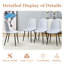 Table à manger en marbre noir et chaises en lin respirant gris - Table polyvalente avec chaise grise et rayonnante-2026551836